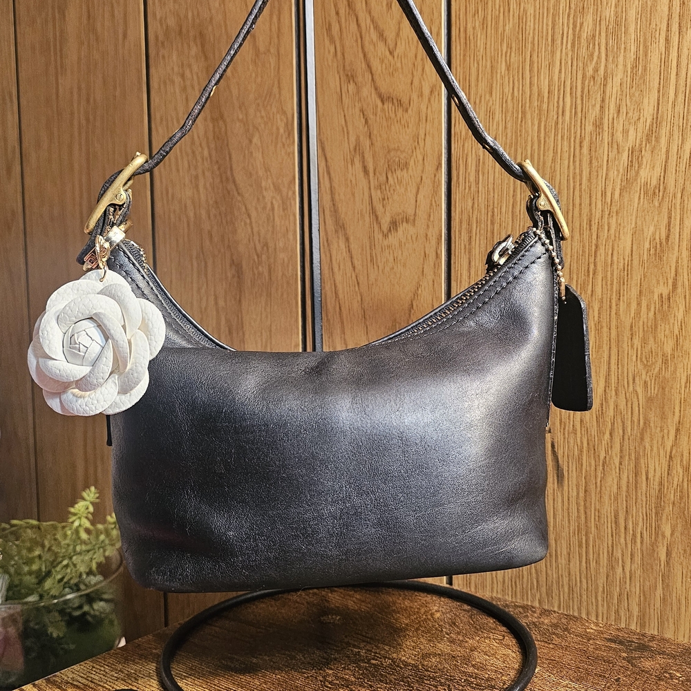 Coach Mini Demi Hobo Bag Purse 9844 Baguette Black Leather Vintage Y2K